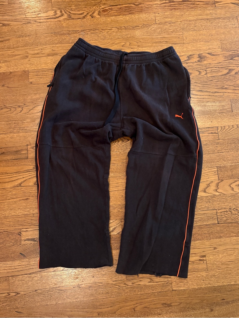 Puma Black Joggers with Orange Accent Piping